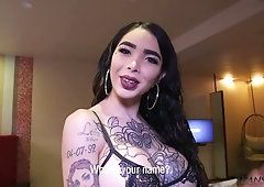 Latina tatooed babysitter cumshot
