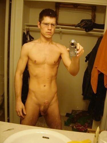 Nerd teenage boy naked