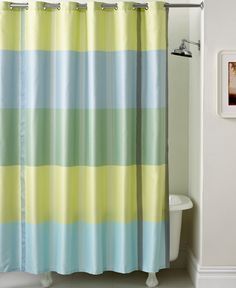 The E. Q. reccomend Martha stewart yellow striped shower curtain