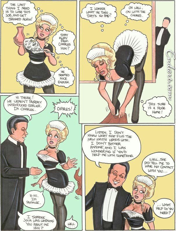 Maid spank cartoon