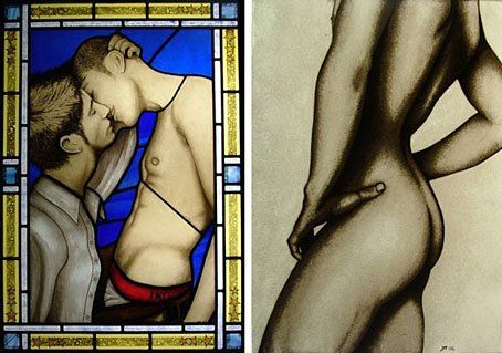 Stained glass nudist