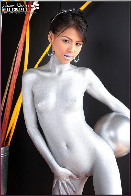 Silver paint girl